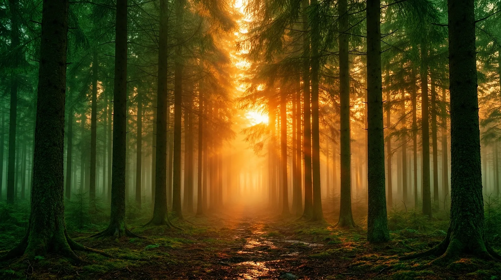 Slovak forest at dawn