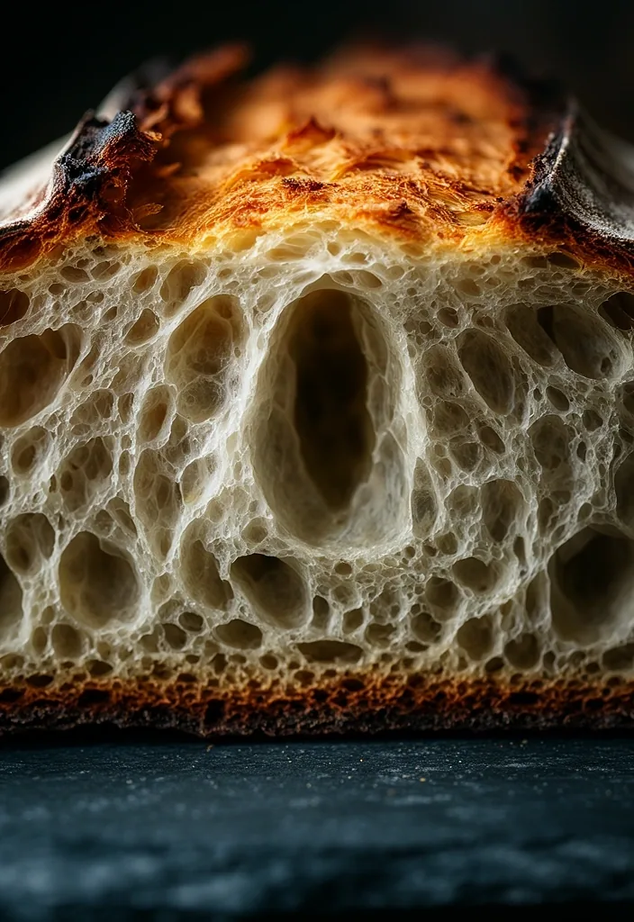 Macro of traditional sourdough bread