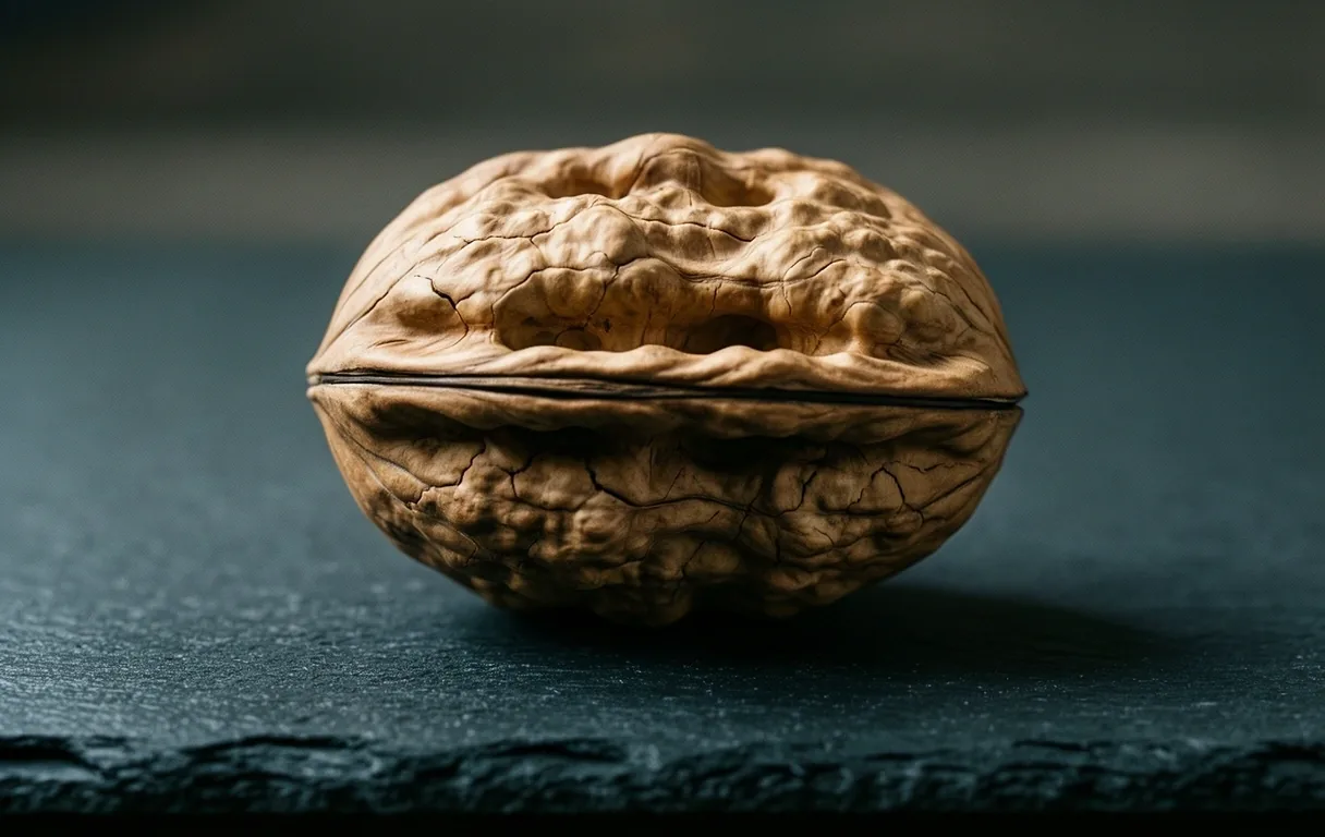 Nutritional pillar: a halved walnut