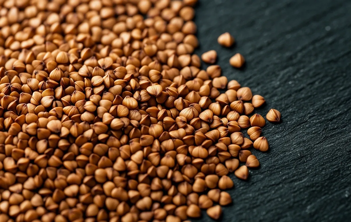 Buckwheat grains on slate